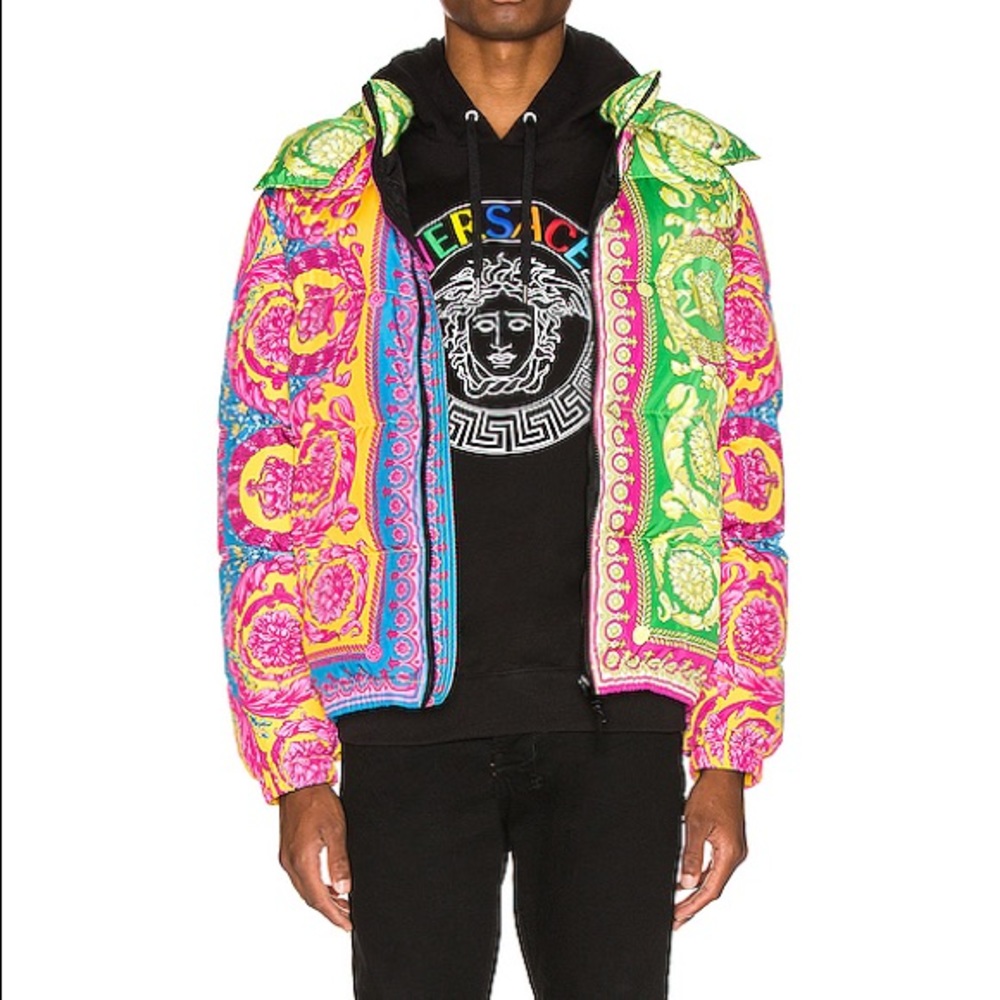 Versace Barocco Fluo puffer jacket